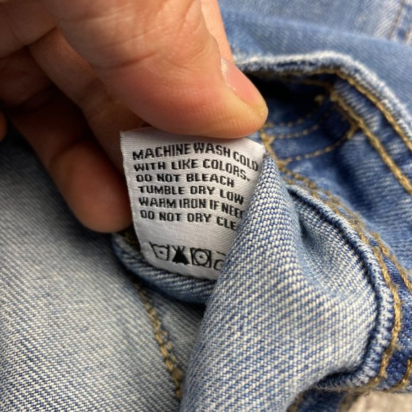 Velvet Heart Jean Jacket Women Large L Blue Denim Button Up Casual Distressed - Picture 8 of 12